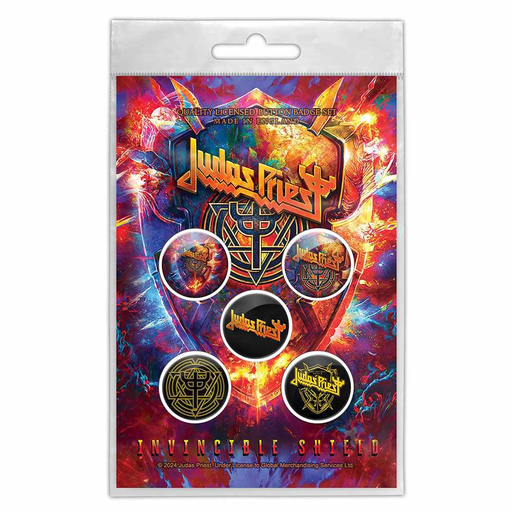 Judas Priest - Invincible Shield Button pin - Mehrfarben